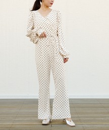 Chico | 【SALON by Chico限定】ボリューム袖ドットコンビネゾン(ワンピース)