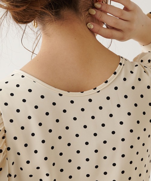 Chico（チコ）の「【SALON by Chico限定】ボリューム袖ドットコンビネゾン（ワンピース・レディース・ホワイト/ブラック・FREE）」の10枚目の写真