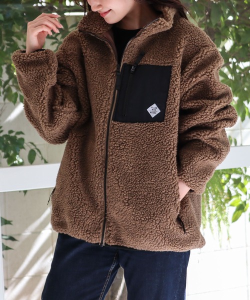 sunny branch(サニーブランチ)の「ボアハイネックZIPブルゾン(ブルゾン・レディース・ベージュ/カーキ/モカ/ブラック系その他/ライトパープル/その他1/キャメル/その他2/ホワイト/ブラック/ダークグリーン/ベージュ系/その他4/ホワイト系・MEDIUM/X-LARGE/LARGE)」の5枚目の写真