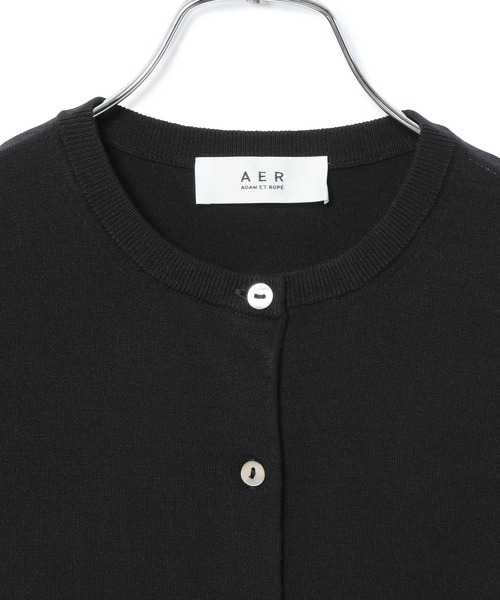 ADAM ET ROPE'（アダムエロペ）の「【アウトレット店舗・WEB限定】エコベロクルーネックカーディガン（カーディガン/ボレロ・レディース・ブラック/ベージュ/クリーム・FREE）」の7枚目の写真