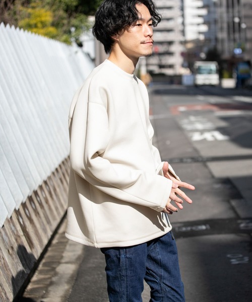 ITEMS URBANRESEARCH（アイテムズ アーバンリサーチ）の「ライトダンボールクルーネックプルオーバー（スウェット・メンズ・ブルー/ブラック/ベージュ/グレー・LARGE/MEDIUM）」の12枚目の写真