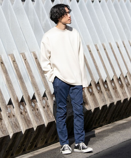 ITEMS URBANRESEARCH（アイテムズ アーバンリサーチ）の「ライトダンボールクルーネックプルオーバー（スウェット・メンズ・ブルー/ブラック/ベージュ/グレー・LARGE/MEDIUM）」の14枚目の写真