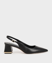 CHARLES & KEITH（チャールズ & キース）の「メタリックアクセント スリングバックパンプス / Metallic Accent Slingback Pumps（パンプス・レディース）」