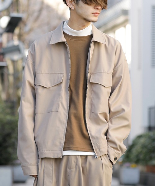 Beno(ビーノ)の「P/ライトツイル G-8タイプ ルーズシルエット ブルゾン(ブルゾン・メンズ・ブラック/ベージュ/ダークブルー/グレイッシュブルー/テラコッタ・M/L)」の5枚目の写真