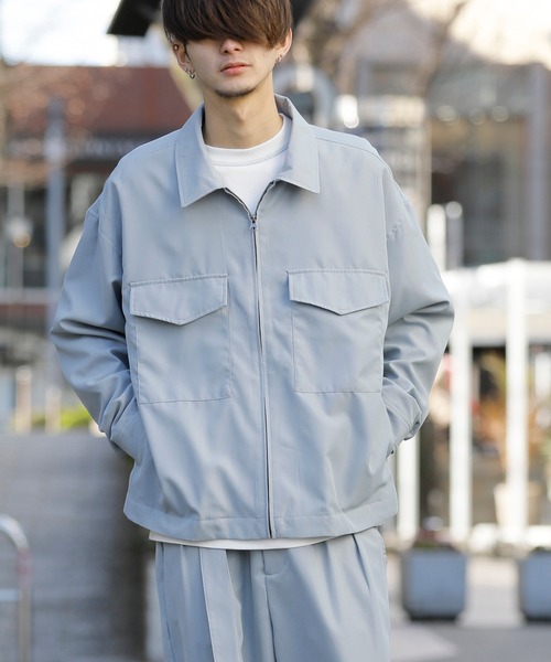 Beno(ビーノ)の「P/ライトツイル G-8タイプ ルーズシルエット ブルゾン(ブルゾン・メンズ・ブラック/ベージュ/ダークブルー/グレイッシュブルー/テラコッタ・M/L)」の20枚目の写真