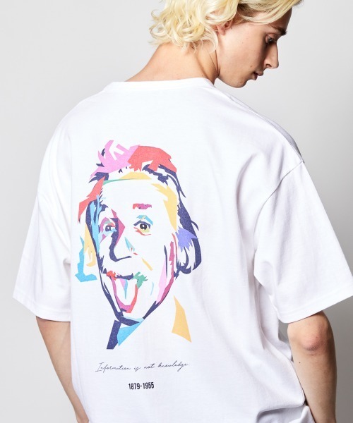 rehacer(レアセル)の「rehacer : Historical Person " Einstein " Made in Japan / ヒストリカル パーソン Tシャツ メイドインジャパン(Tシャツ/カットソー・メンズ・ホワイト/グレー・SMALL/MEDIUM/LARGE/X-LARGE)」の2枚目の写真