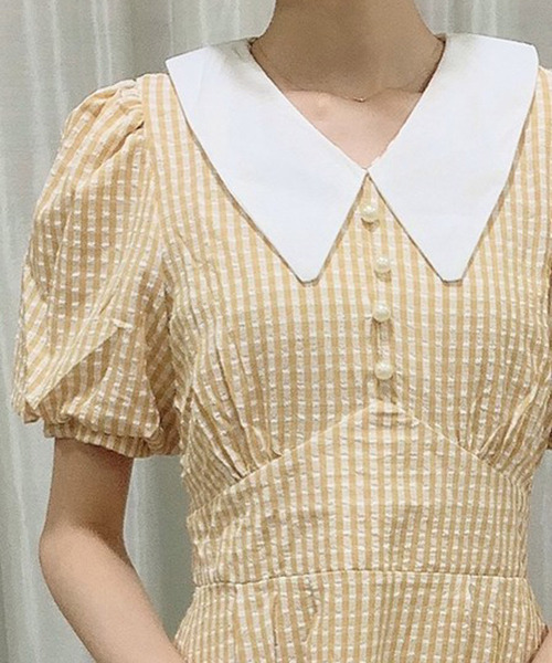 Voyage titty&Co.PETIT（ボヤージュティティアンドコープチ）の「【Voyage titty&Co.】サッカーチェックワンピース（ワンピース・レディース・ライトブルー/イエロー/グリーン・SMALL/MEDIUM）」の14枚目の写真