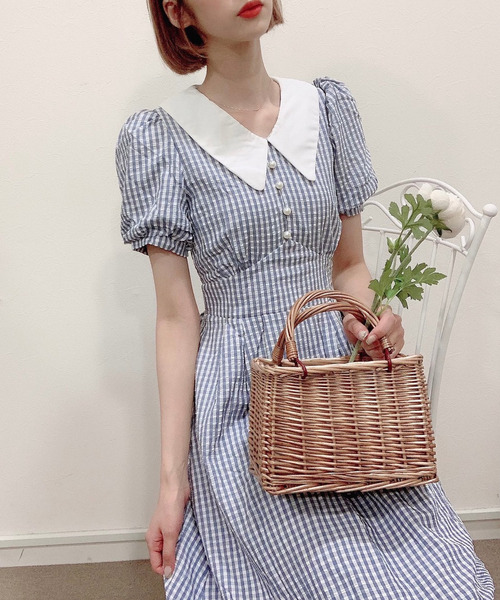 Voyage titty&Co.PETIT（ボヤージュティティアンドコープチ）の「【Voyage titty&Co.】サッカーチェックワンピース（ワンピース・レディース・ライトブルー/イエロー/グリーン・SMALL/MEDIUM）」の17枚目の写真