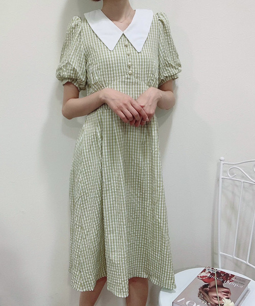 Voyage titty&Co.PETIT（ボヤージュティティアンドコープチ）の「【Voyage titty&Co.】サッカーチェックワンピース（ワンピース・レディース・ライトブルー/イエロー/グリーン・SMALL/MEDIUM）」の12枚目の写真