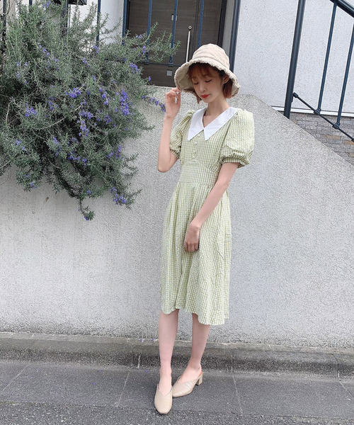 Voyage titty&Co.PETIT（ボヤージュティティアンドコープチ）の「【Voyage titty&Co.】サッカーチェックワンピース（ワンピース・レディース・ライトブルー/イエロー/グリーン・SMALL/MEDIUM）」の18枚目の写真