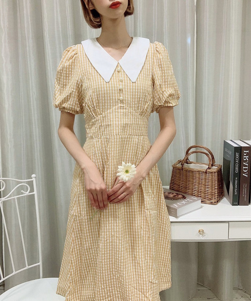 Voyage titty&Co.PETIT（ボヤージュティティアンドコープチ）の「【Voyage titty&Co.】サッカーチェックワンピース（ワンピース・レディース・ライトブルー/イエロー/グリーン・SMALL/MEDIUM）」の10枚目の写真