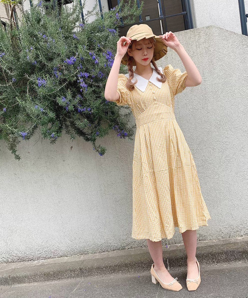 Voyage titty&Co.PETIT（ボヤージュティティアンドコープチ）の「【Voyage titty&Co.】サッカーチェックワンピース（ワンピース・レディース・ライトブルー/イエロー/グリーン・SMALL/MEDIUM）」の13枚目の写真