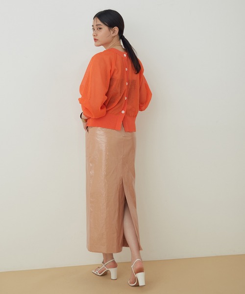 ADAM ET ROPE'（アダムエロペ）の「ラミネートスカート（スカート・レディース・ベージュ/オレンジ/グリーン・38/36）」の16枚目の写真