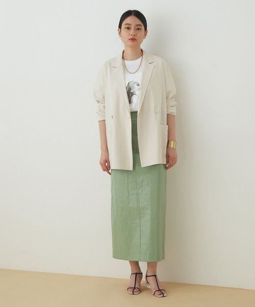 ADAM ET ROPE'（アダムエロペ）の「ラミネートスカート（スカート・レディース・ベージュ/オレンジ/グリーン・38/36）」の17枚目の写真