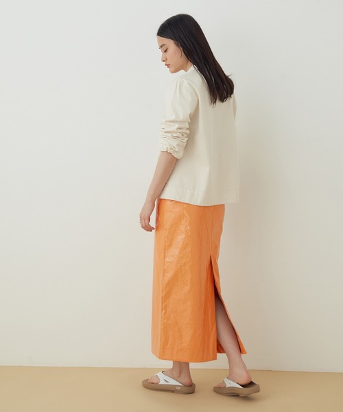 ADAM ET ROPE'（アダムエロペ）の「ラミネートスカート（スカート・レディース・ベージュ/オレンジ/グリーン・38/36）」の19枚目の写真