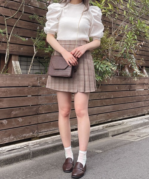 Crea titty&Co. PETIT（クレアティティーアンドコープチ）の「【Crea titty&Co.PETIT】Crea パワショル切替えトップス（ニット/セーター・レディース・オフホワイト/ブラック・FREE）」の8枚目の写真