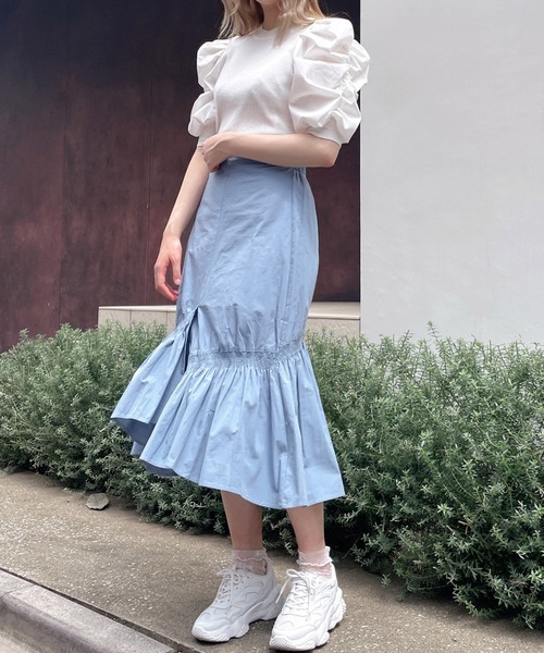 Crea titty&Co. PETIT（クレアティティーアンドコープチ）の「【Crea titty&Co.PETIT】Crea パワショル切替えトップス（ニット/セーター・レディース・オフホワイト/ブラック・FREE）」の12枚目の写真