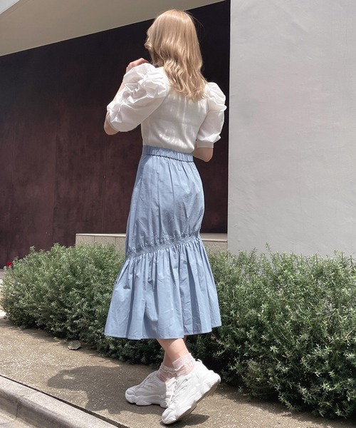 Crea titty&Co. PETIT（クレアティティーアンドコープチ）の「【Crea titty&Co.PETIT】Crea パワショル切替えトップス（ニット/セーター・レディース・オフホワイト/ブラック・FREE）」の13枚目の写真