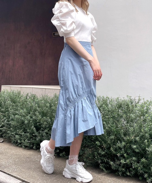 Crea titty&Co. PETIT（クレアティティーアンドコープチ）の「【Crea titty&Co.PETIT】Crea パワショル切替えトップス（ニット/セーター・レディース・オフホワイト/ブラック・FREE）」の15枚目の写真