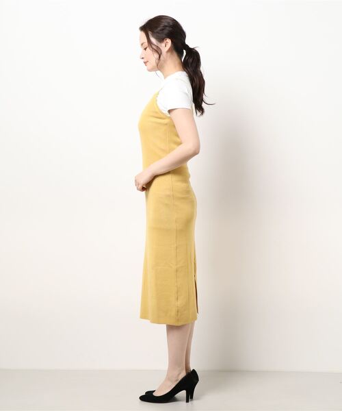 room306contemporary キャミソール ワンピース M イエロー room306 CONTEMPORARY / Sheer Back Open Camisole One-piece