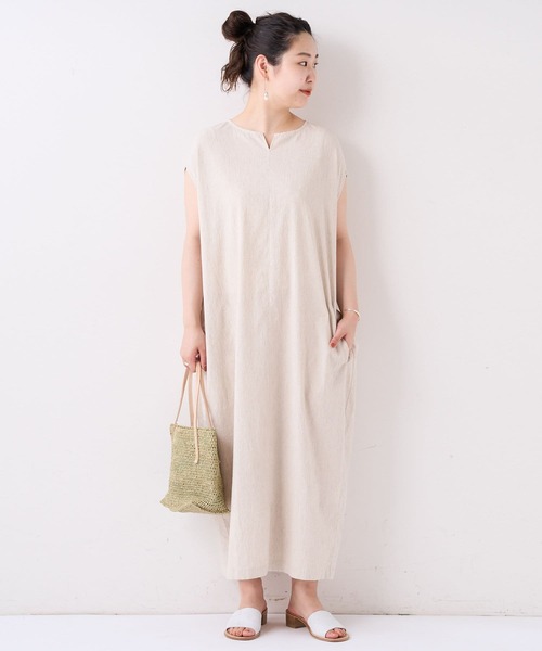 BEARDSLEY（ビアズリー）の「サッカーワンピース（ワンピース・レディース・ベージュ/ブルー・1/0）」の9枚目の写真