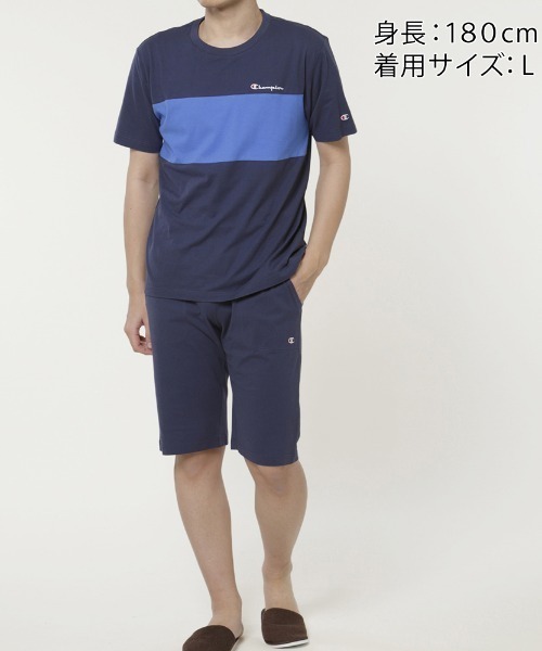 セール Champion メンズルームウェア 綿100 半袖天竺 半パンツパジャマ ルームウェア パジャマ Champion チャンピオン のファッション通販 Zozotown