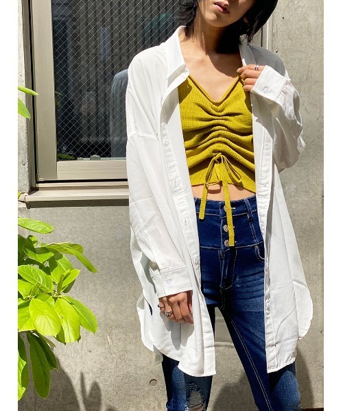 one way(ワンウェイ)の「【oneway】オーバーサイズシャツ(シャツ/ブラウス・レディース・ホワイト/ベージュ/ダークグリーン・FREE)」の4枚目の写真