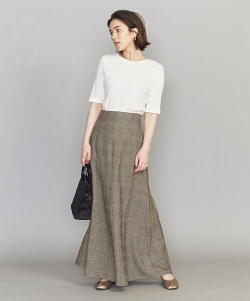 BEAUTY&YOUTH UNITED ARROWS（ビューティーアンドユースユナイテッドアローズ）の「BY スラブリブバックラウンドネックショートスリーブカットソー ◆（Tシャツ/カットソー・レディース・ホワイト/ダークグレー/ケリー・FREE）」の9枚目の写真