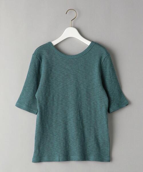 BEAUTY&YOUTH UNITED ARROWS（ビューティーアンドユースユナイテッドアローズ）の「BY スラブリブバックラウンドネックショートスリーブカットソー ◆（Tシャツ/カットソー・レディース・ホワイト/ダークグレー/ケリー・FREE）」の22枚目の写真