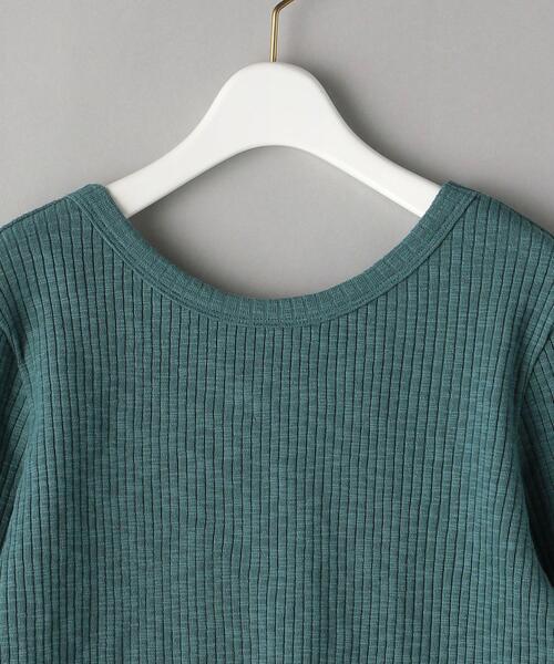 BEAUTY&YOUTH UNITED ARROWS（ビューティーアンドユースユナイテッドアローズ）の「BY スラブリブバックラウンドネックショートスリーブカットソー ◆（Tシャツ/カットソー・レディース・ホワイト/ダークグレー/ケリー・FREE）」の20枚目の写真