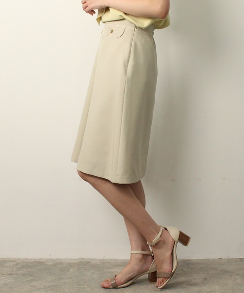 ASTORIA ODIER（アストリアオディール）の「パイピングフラップAラインスカート（スカート・レディース・ネイビー/ベージュ/ピンク/ラベンダー/ブラック/アイボリー/ワイン・MEDIUM/SMALL/X-SMALL/LARGE）」の20枚目の写真