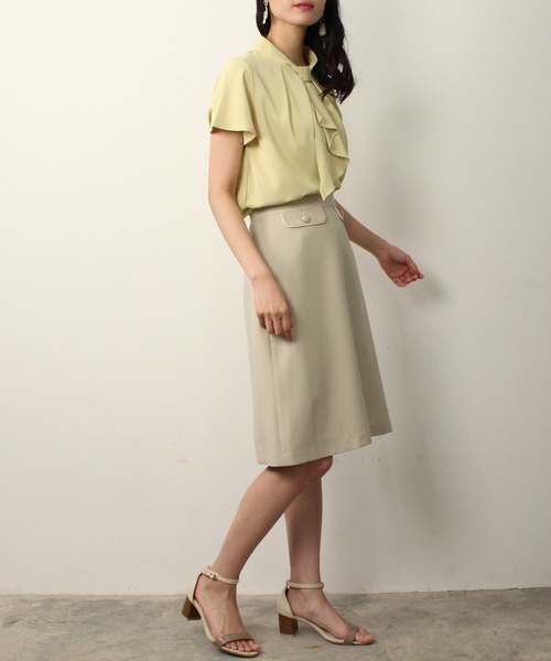 ASTORIA ODIER（アストリアオディール）の「パイピングフラップAラインスカート（スカート・レディース・ネイビー/ベージュ/ピンク/ラベンダー/ブラック/アイボリー/ワイン・MEDIUM/SMALL/X-SMALL/LARGE）」の21枚目の写真