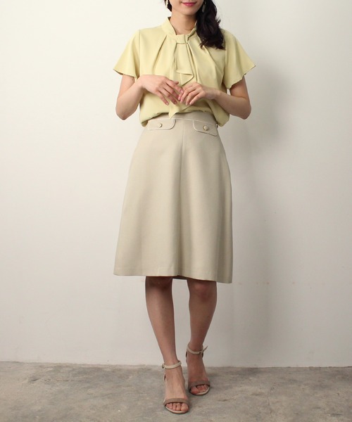 ASTORIA ODIER（アストリアオディール）の「パイピングフラップAラインスカート（スカート・レディース・ネイビー/ベージュ/ピンク/ラベンダー/ブラック/アイボリー/ワイン・MEDIUM/SMALL/X-SMALL/LARGE）」の22枚目の写真