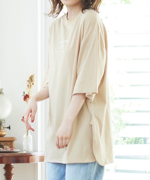 MATCH&more(マッチアンドモア)の「オーバーサイズプリントTシャツ(Tシャツ/カットソー・レディース・ホワイト/ブラック/ベージュ/グレー/カーキ/ミント・FREE)」の11枚目の写真