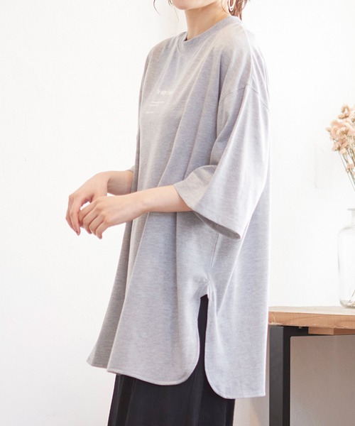 MATCH&more(マッチアンドモア)の「オーバーサイズプリントTシャツ(Tシャツ/カットソー・レディース・ホワイト/ブラック/ベージュ/グレー/カーキ/ミント・FREE)」の16枚目の写真