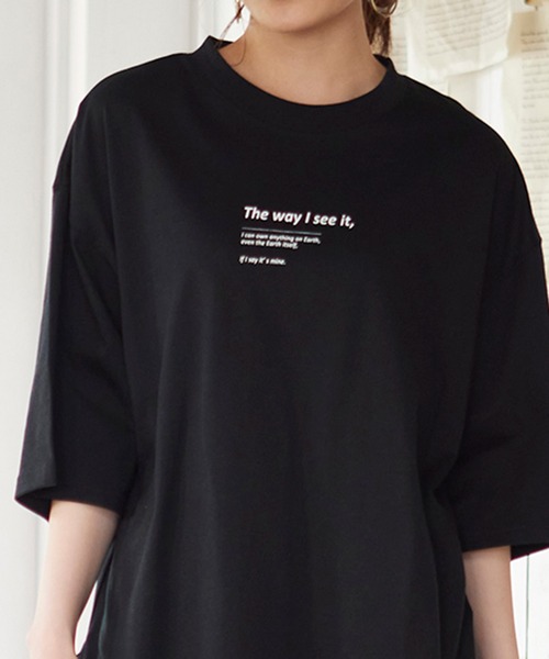 MATCH&more(マッチアンドモア)の「オーバーサイズプリントTシャツ(Tシャツ/カットソー・レディース・ホワイト/ブラック/ベージュ/グレー/カーキ/ミント・FREE)」の19枚目の写真