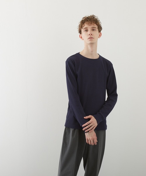 VIBGYOR(ヴィブジョー)の「【VIBGYOR BY AS】ワッフルクルーネックT(BL)(Tシャツ/カットソー・メンズ・ホワイト/ブラック/ベージュ/ネイビー/カーキ/ピンク系その他/グレー・MEDIUM/LARGE/X-LARGE)」の6枚目の写真
