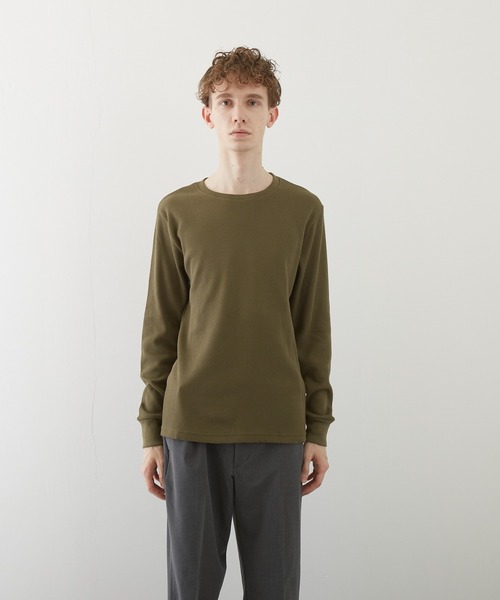 VIBGYOR(ヴィブジョー)の「【VIBGYOR BY AS】ワッフルクルーネックT(BL)(Tシャツ/カットソー・メンズ・ホワイト/ブラック/ベージュ/ネイビー/カーキ/ピンク系その他/グレー・MEDIUM/LARGE/X-LARGE)」の5枚目の写真