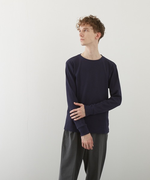 VIBGYOR(ヴィブジョー)の「【VIBGYOR BY AS】ワッフルクルーネックT(BL)(Tシャツ/カットソー・メンズ・ホワイト/ブラック/ベージュ/ネイビー/カーキ/ピンク系その他/グレー・MEDIUM/LARGE/X-LARGE)」の8枚目の写真