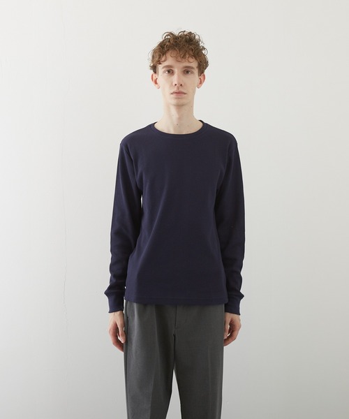 VIBGYOR(ヴィブジョー)の「【VIBGYOR BY AS】ワッフルクルーネックT(BL)(Tシャツ/カットソー・メンズ・ホワイト/ブラック/ベージュ/ネイビー/カーキ/ピンク系その他/グレー・MEDIUM/LARGE/X-LARGE)」の10枚目の写真