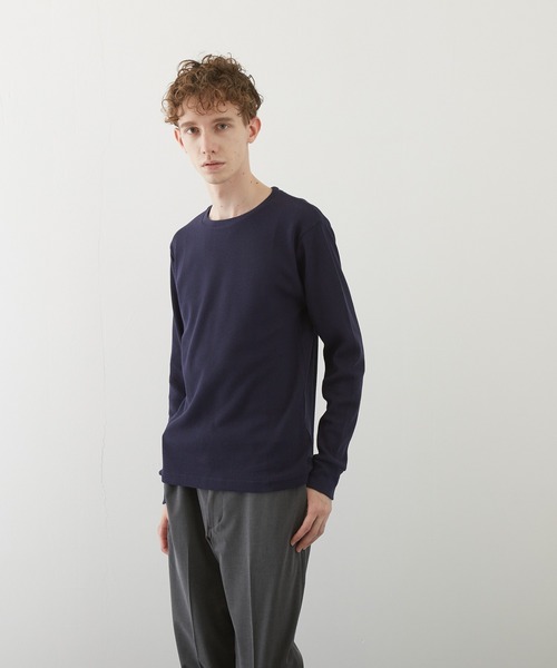 VIBGYOR(ヴィブジョー)の「【VIBGYOR BY AS】ワッフルクルーネックT(BL)(Tシャツ/カットソー・メンズ・ホワイト/ブラック/ベージュ/ネイビー/カーキ/ピンク系その他/グレー・MEDIUM/LARGE/X-LARGE)」の11枚目の写真