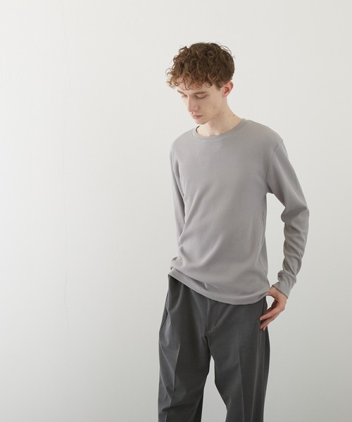 VIBGYOR(ヴィブジョー)の「【VIBGYOR BY AS】ワッフルクルーネックT(BL)(Tシャツ/カットソー・メンズ・ホワイト/ブラック/ベージュ/ネイビー/カーキ/ピンク系その他/グレー・MEDIUM/LARGE/X-LARGE)」の22枚目の写真