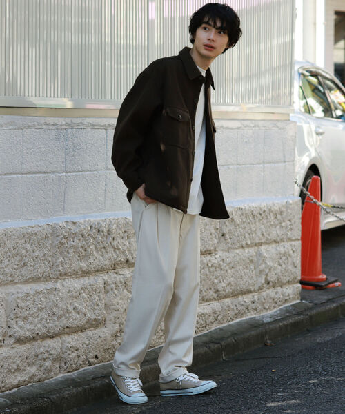 BeAMS DOT（ビームスドット）の「BeAMS DOT / スリム テーパードパンツ21FW（スラックス・メンズ・ブラウン/オフホワイト・SMALL/MEDIUM/LARGE）」の5枚目の写真