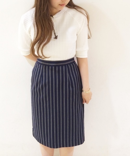 Chico（チコ）の「ストライプタイトSKT（スカート・レディース・ネイビー/ブラック・FREE）」の16枚目の写真