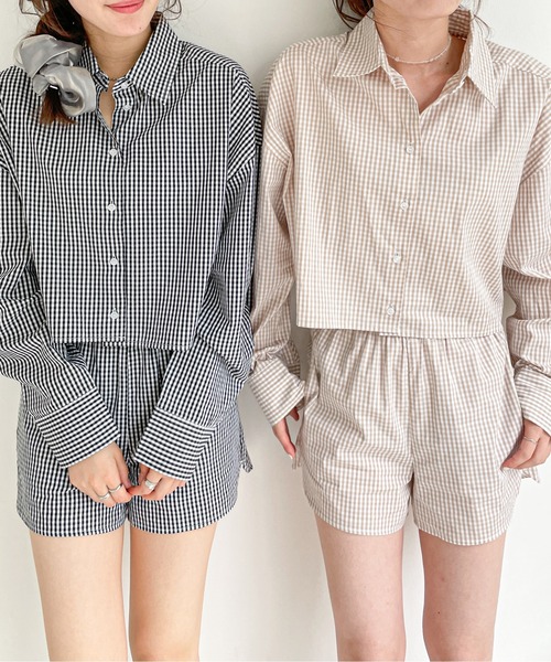 EPIMI E'PIMMY（エピミエピミー）の「ポーチ付ルームウェアセット（ルームウェア/パジャマ・レディース・ブラック/ベージュ/ブルー/コーラルピンク・MEDIUM）」の3枚目の写真