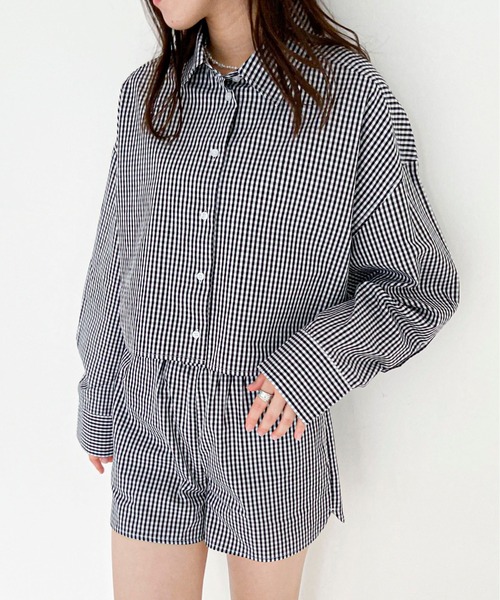 EPIMI E'PIMMY（エピミエピミー）の「ポーチ付ルームウェアセット（ルームウェア/パジャマ・レディース・ブラック/ベージュ/ブルー/コーラルピンク・MEDIUM）」の2枚目の写真