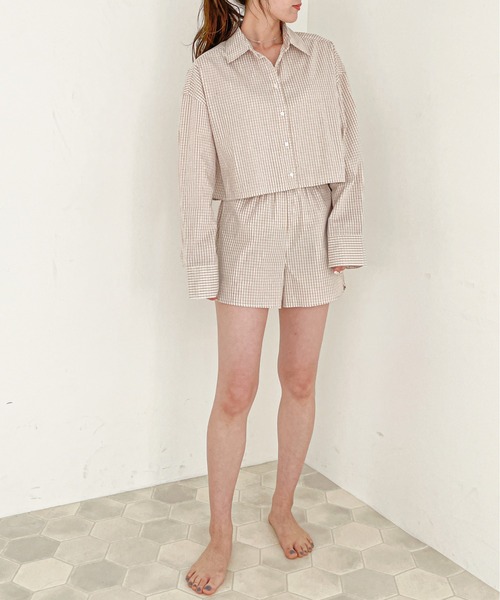 EPIMI E'PIMMY（エピミエピミー）の「ポーチ付ルームウェアセット（ルームウェア/パジャマ・レディース・ブラック/ベージュ/ブルー/コーラルピンク・MEDIUM）」の20枚目の写真