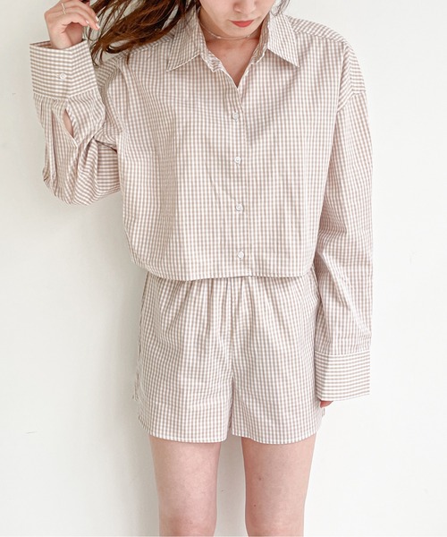 EPIMI E'PIMMY（エピミエピミー）の「ポーチ付ルームウェアセット（ルームウェア/パジャマ・レディース・ブラック/ベージュ/ブルー/コーラルピンク・MEDIUM）」の21枚目の写真