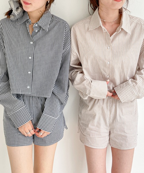 EPIMI E'PIMMY（エピミエピミー）の「ポーチ付ルームウェアセット（ルームウェア/パジャマ・レディース・ブラック/ベージュ/ブルー/コーラルピンク・MEDIUM）」の7枚目の写真