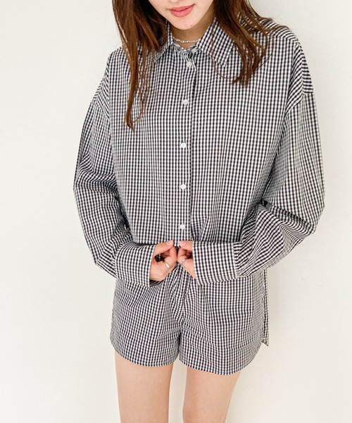 EPIMI E'PIMMY（エピミエピミー）の「ポーチ付ルームウェアセット（ルームウェア/パジャマ・レディース・ブラック/ベージュ/ブルー/コーラルピンク・MEDIUM）」の9枚目の写真